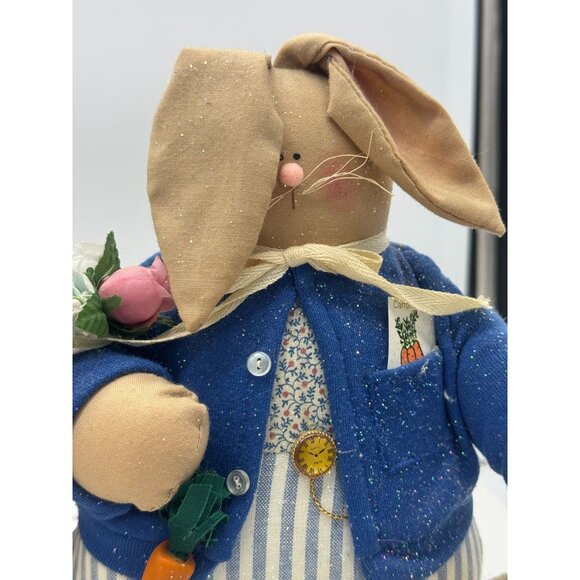 Vintage Pair of Collectable Creations Mr and Mrs Rabbit Stuffed Animals Easter D - Picture 4 of 9